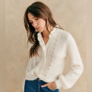 Sezane ‘Angie’ Cardigan - color “Ecru”, size XS